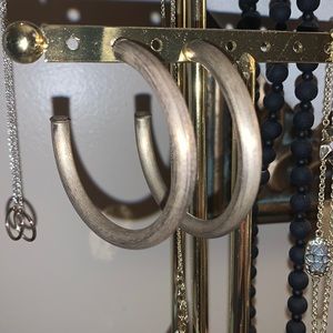 Sheila Fajl Arlene Hoop Earrings Brushed Silver